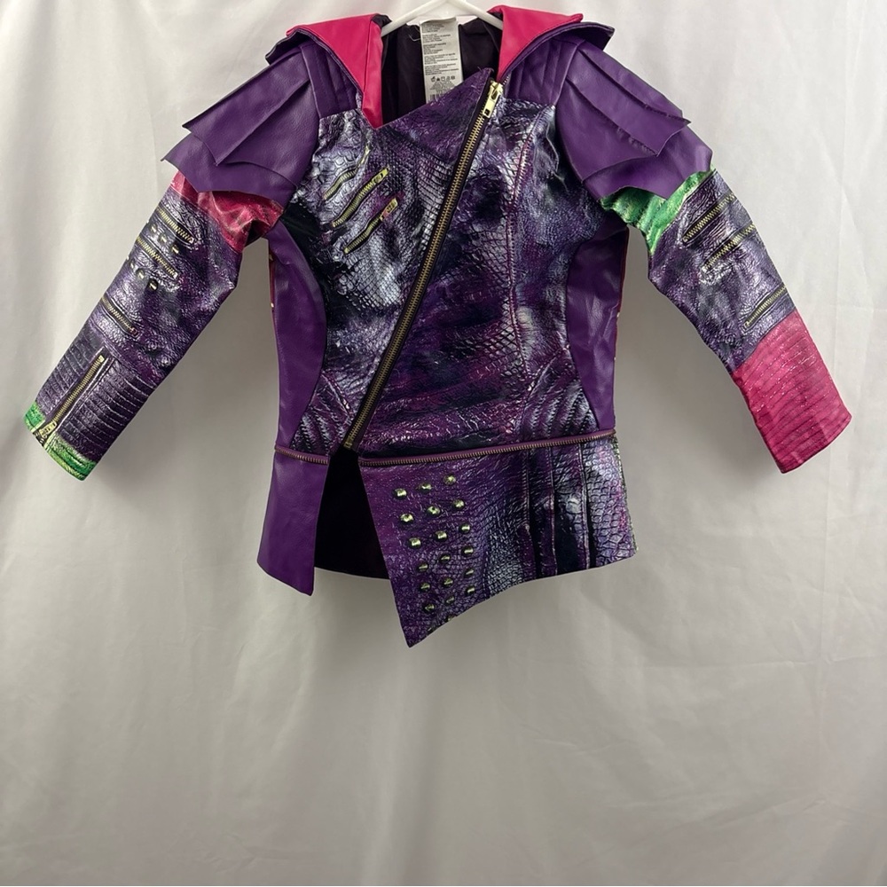 Disney Store Descendants Mal Costume Faux Leather Jacket Girls S (4-6)